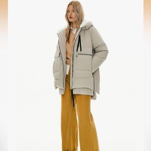 OLAY Women's Beige Hooded Puffer Jacket